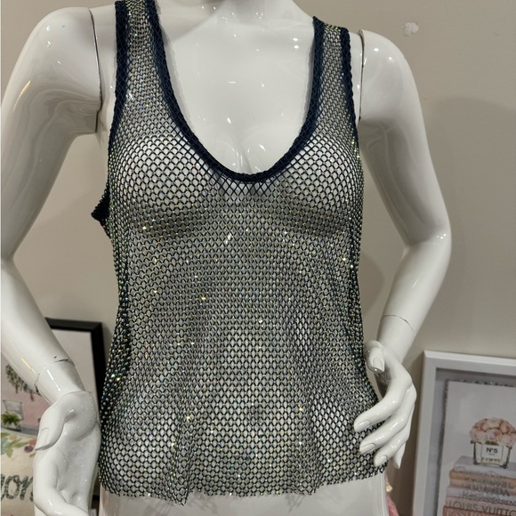 NWOT FREE PEOPLE Filter Finish Cami in navy Sz : S - Picture 7 of 8